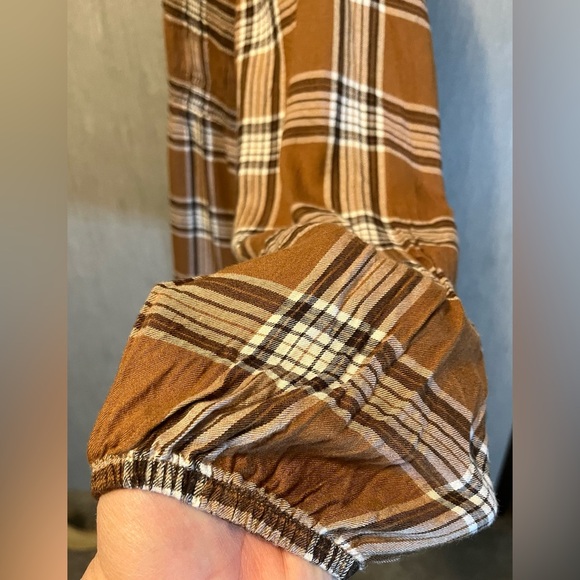 Westbound Brown Tartan Plaid Button Front Top size XL - Picture 10 of 12